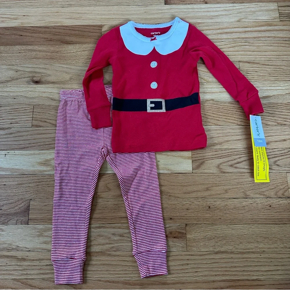 NWT Carter's Red Santa Pajama Set Sz 18 months
